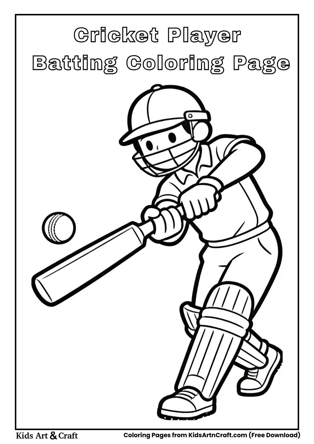 Simple cricket player batting outline