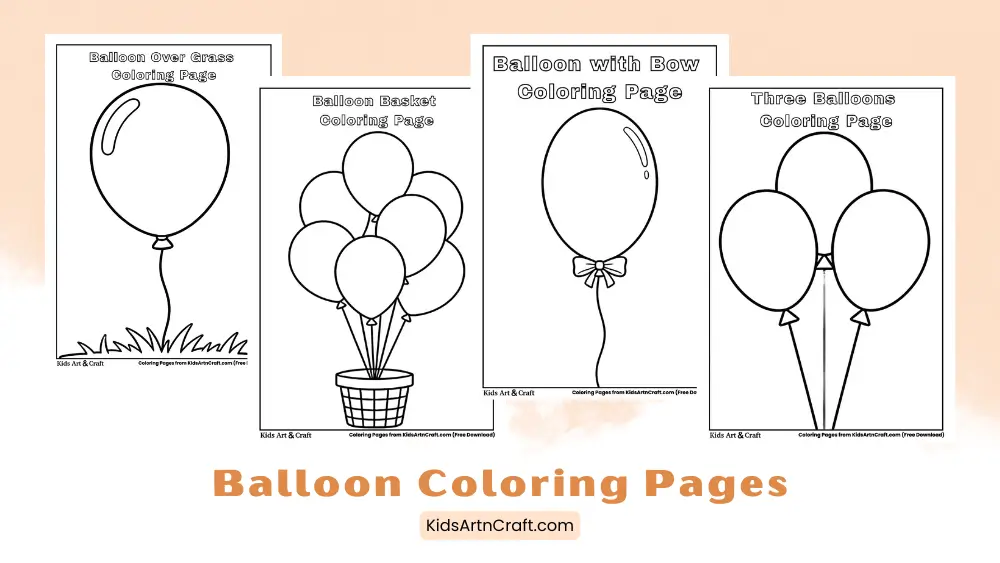 Balloon Coloring Pages for Kids