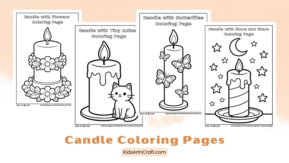 Candle Coloring Pages for Kids