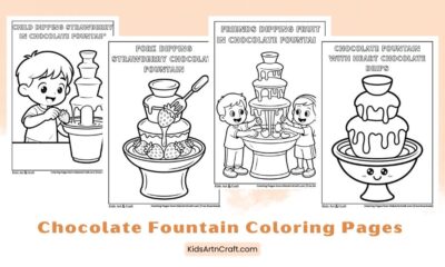 Chocolate Fountain Coloring Pages for Kids