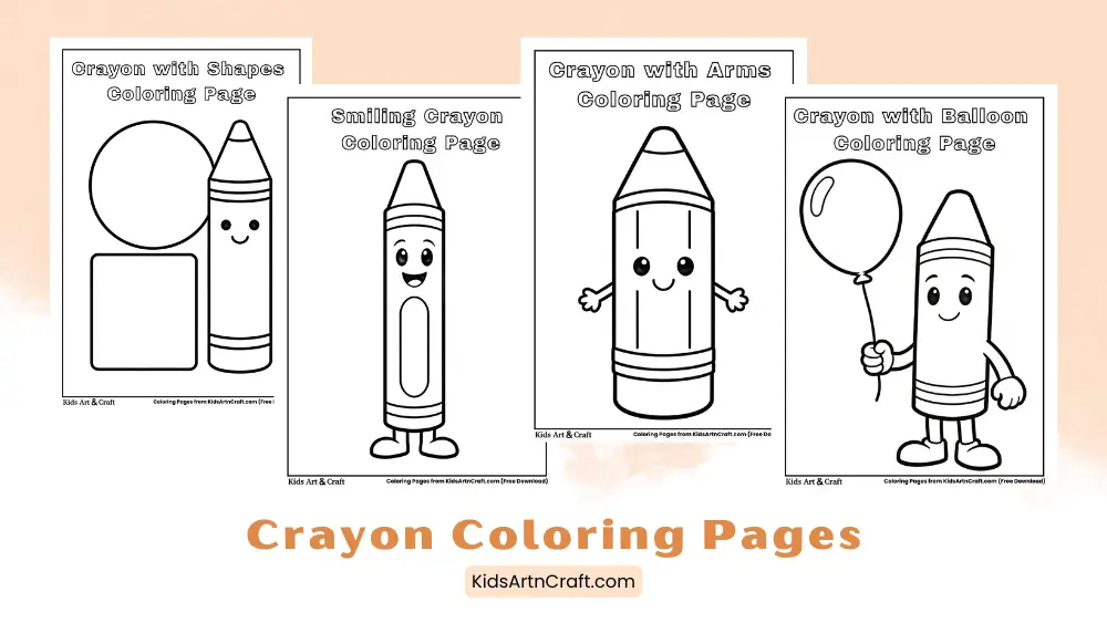 Crayon Coloring Pages for Kids
