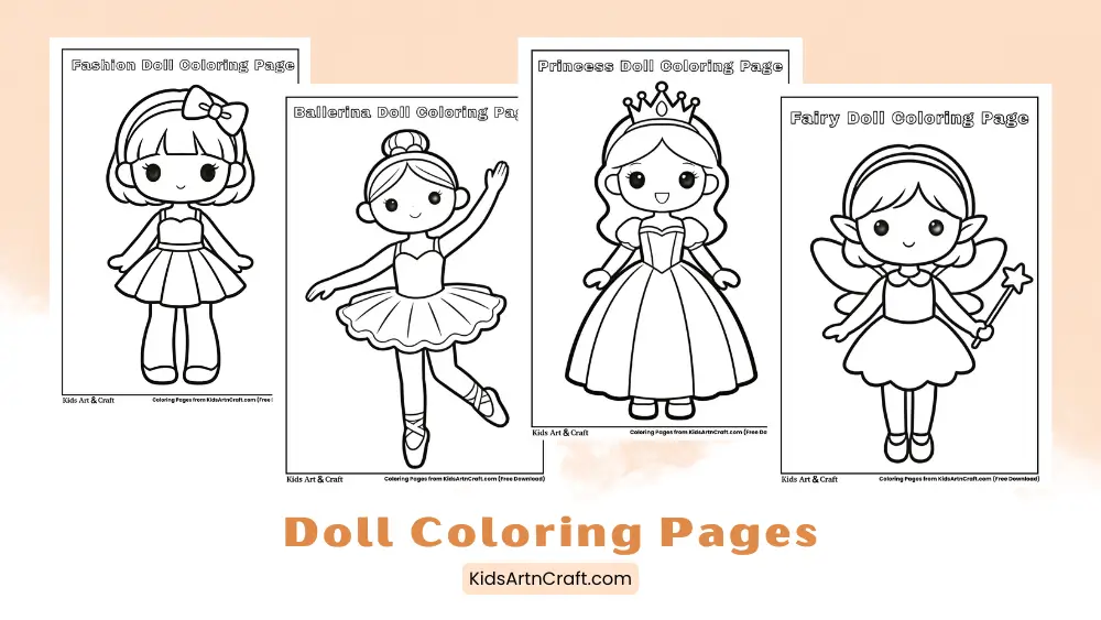 Doll Coloring Pages for Kids