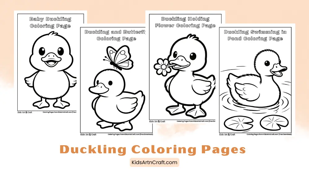 Duckling Coloring Pages for Kids