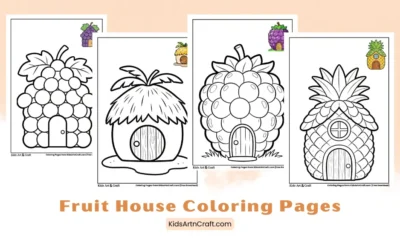 Fruit House Coloring Pages for Kids