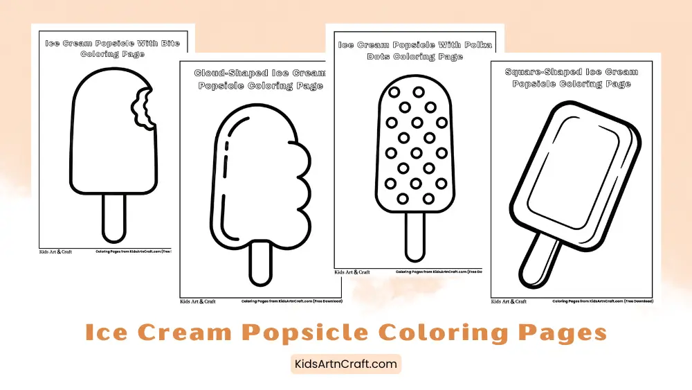 Ice Cream Popsicle Coloring Pages For Kids