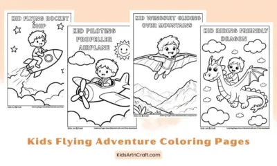 Printable Flying Adventure Coloring Pages for Kids