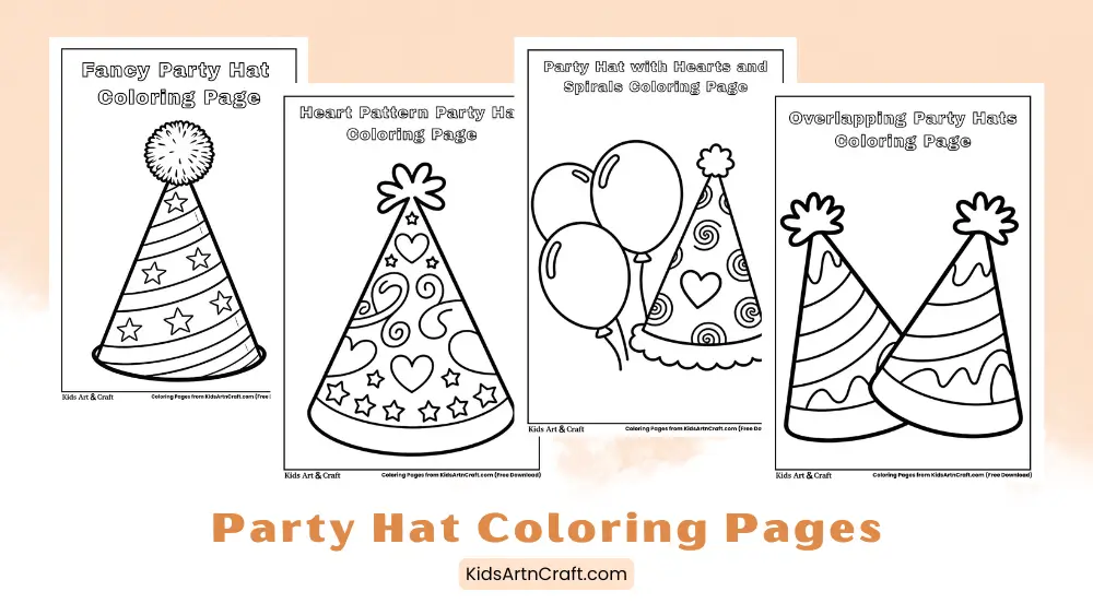 Party Hat Coloring Pages For Kids