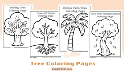 Simple Tree Coloring Pages for Kids