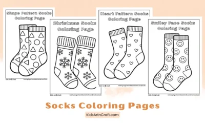 Socks Coloring Pages for Kids