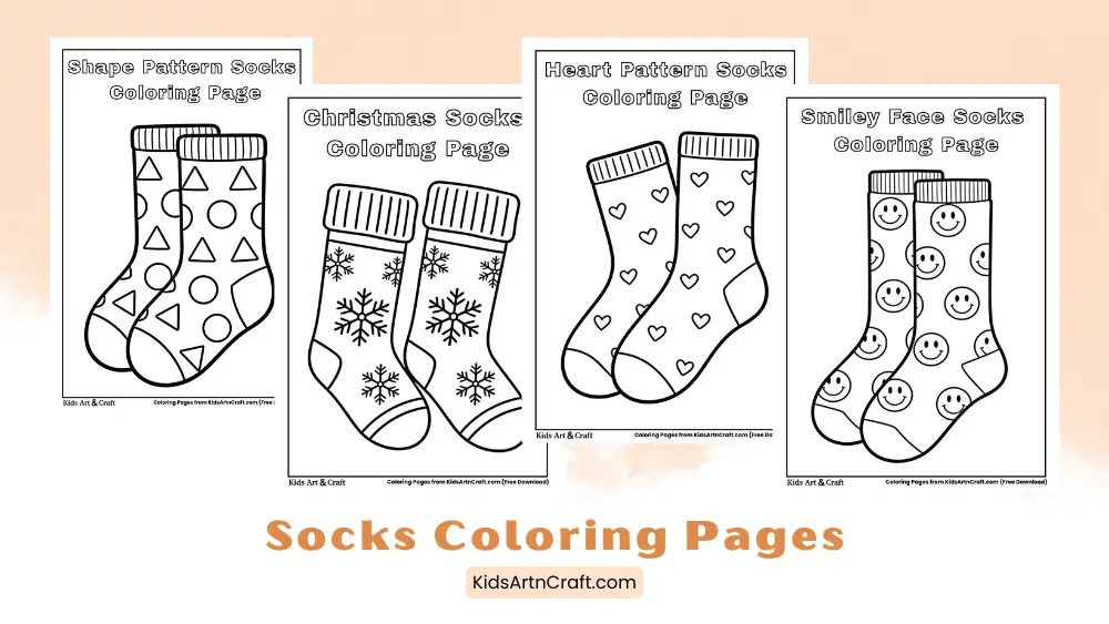 Socks Coloring Pages for Kids