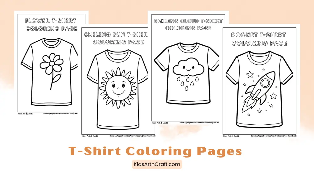 T-Shirt Coloring Pages for Kids