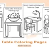 Table Coloring Pages for Kids