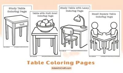 Table Coloring Pages for Kids