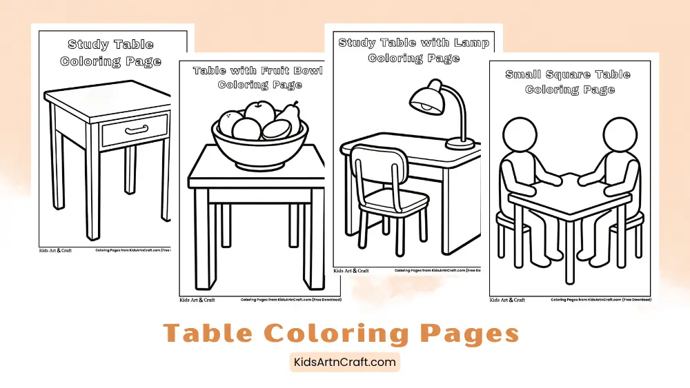 Table Coloring Pages for Kids