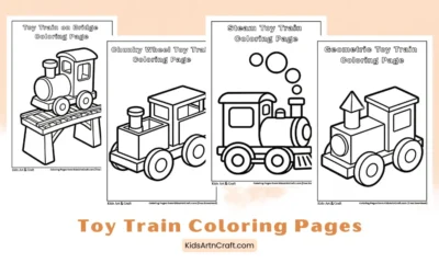 Toy Train Coloring Pages for Kids