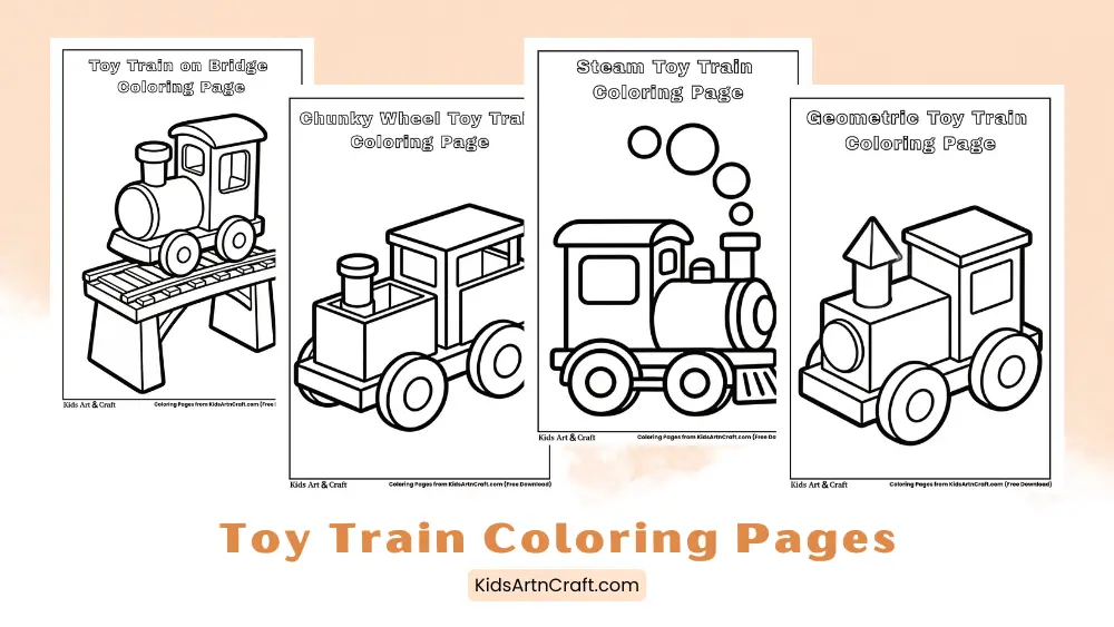 Toy Train Coloring Pages for Kids