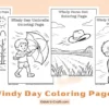 Windy Day Coloring Pages for Kids