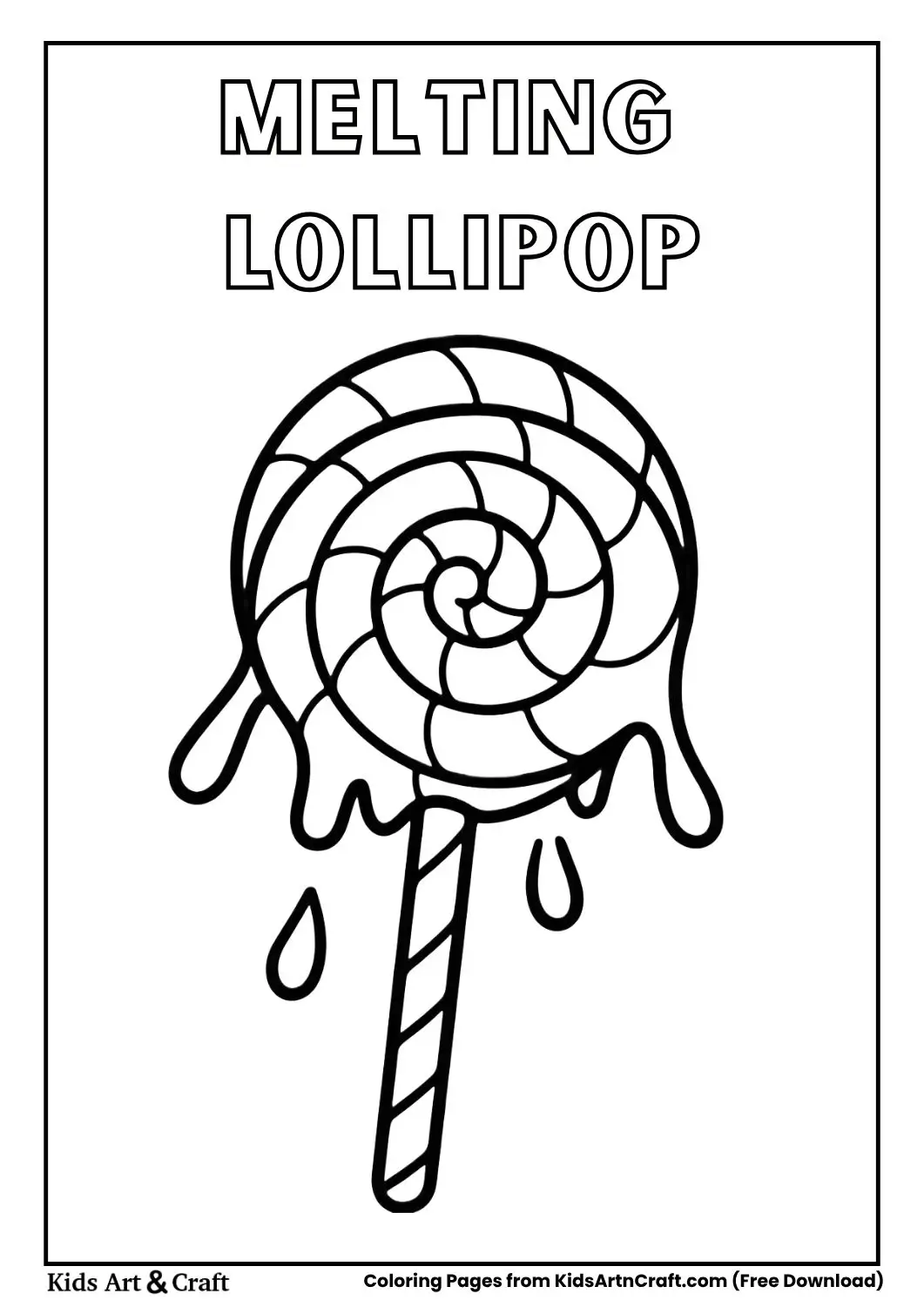 lollipop melting swirl coloring page