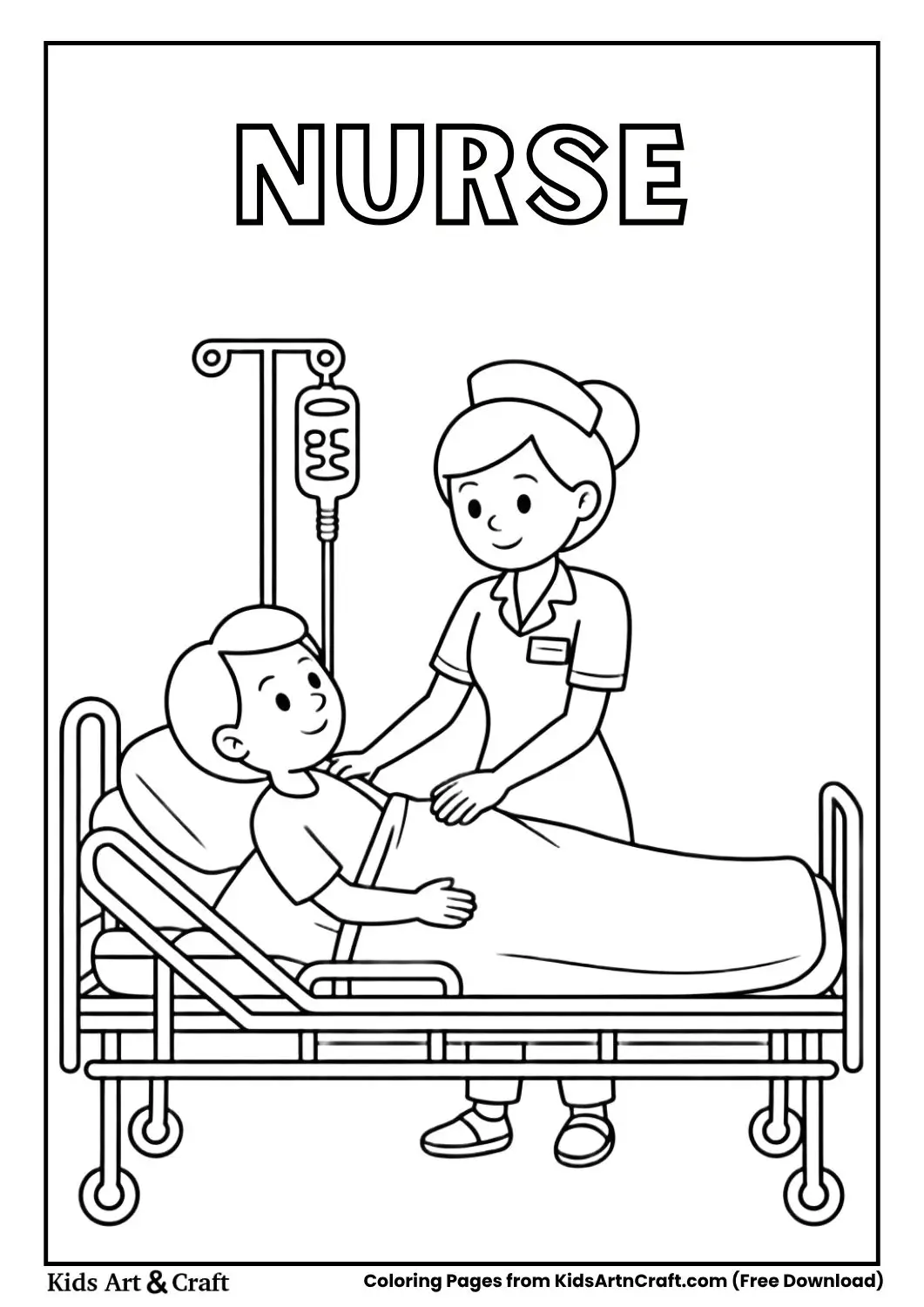 nurse helping patient coloring page
