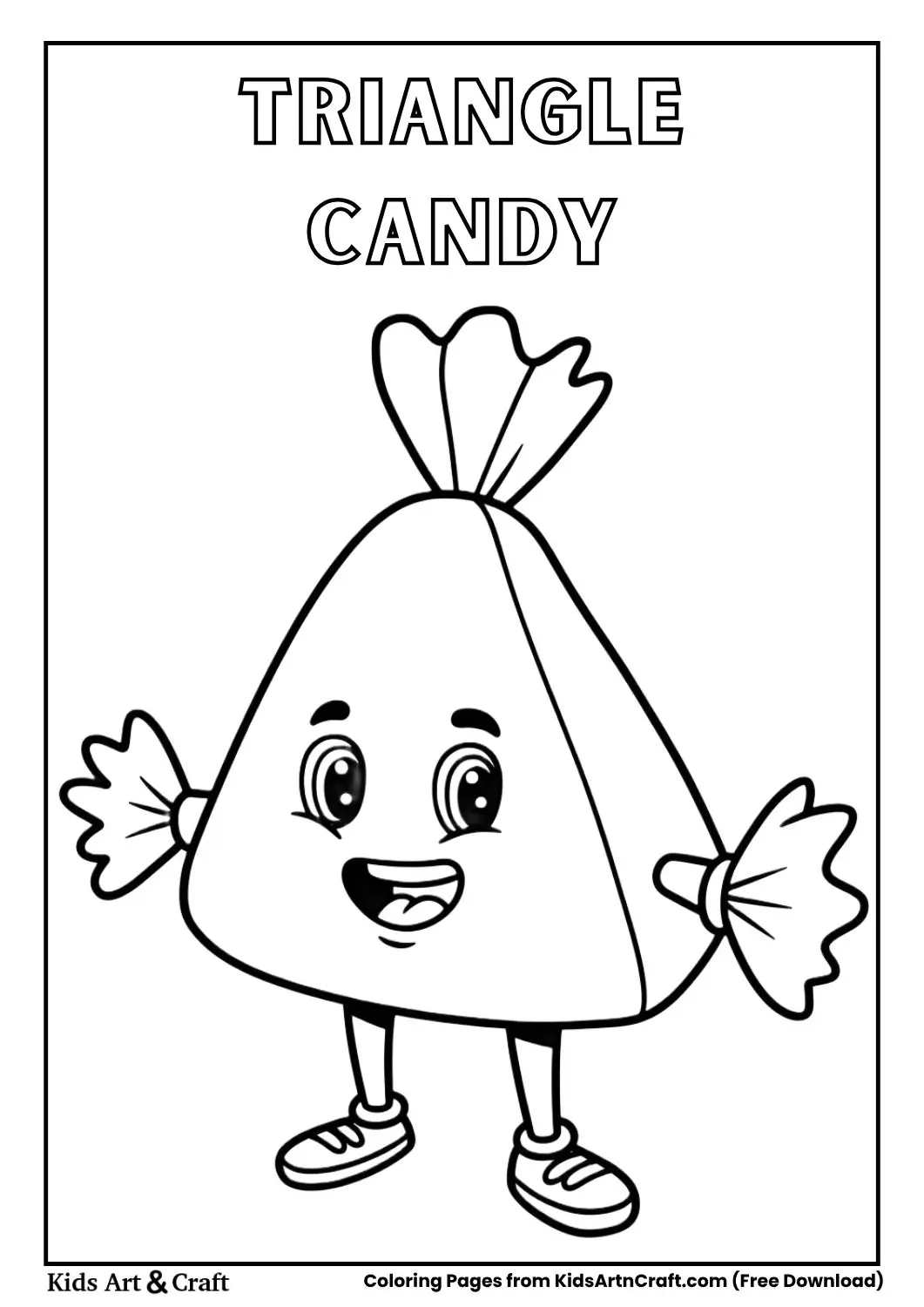 Triangle candy with wrapper edges and bold outline
