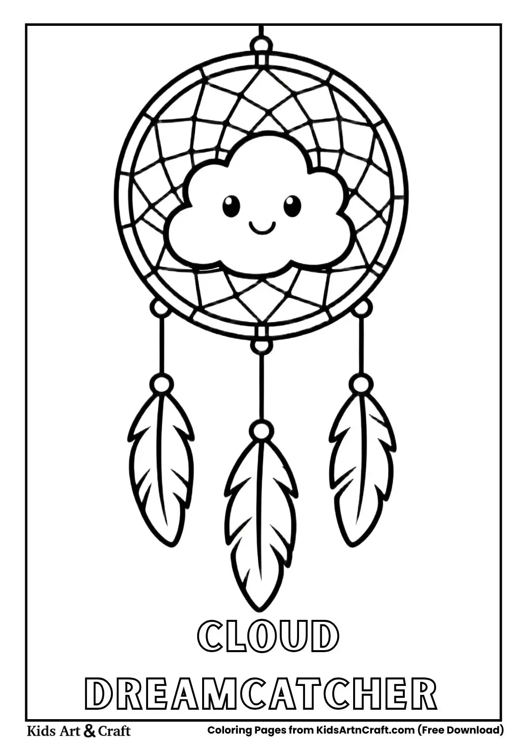Dreamcatcher with smiling cloud inside