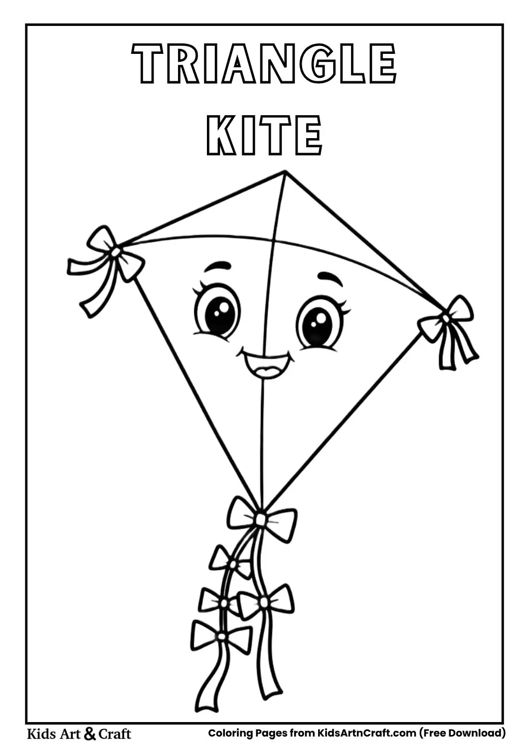 Triangle kite with tail bows