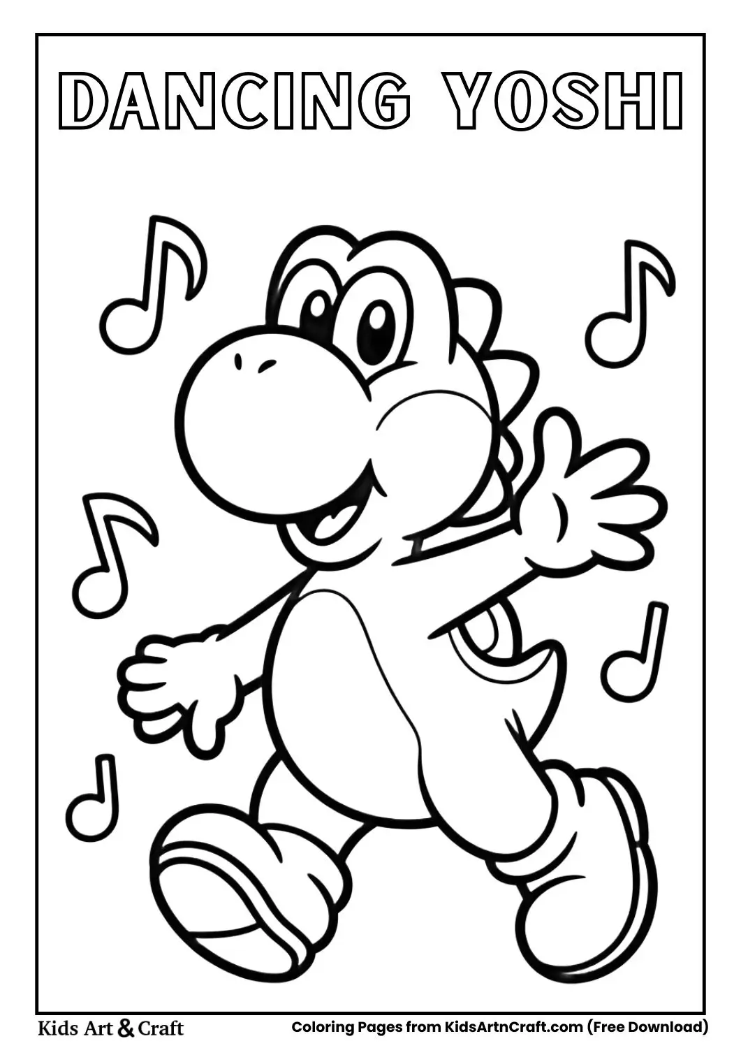 Yoshi dancing with music notes