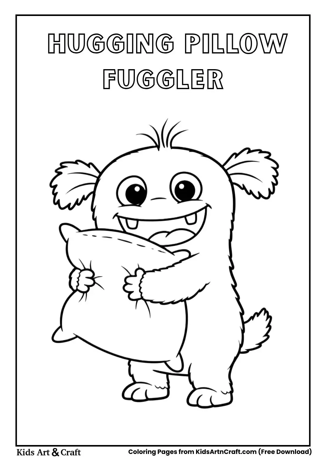 fuggler monster hugging pillow coloring page