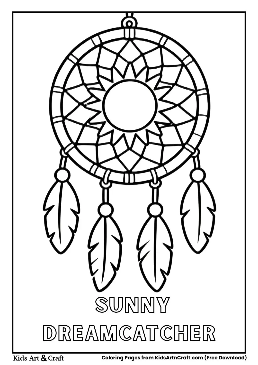 Dreamcatcher with sun and rays