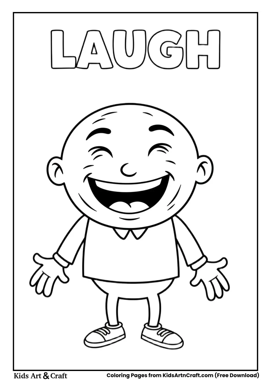 Laughing face coloring page for kids