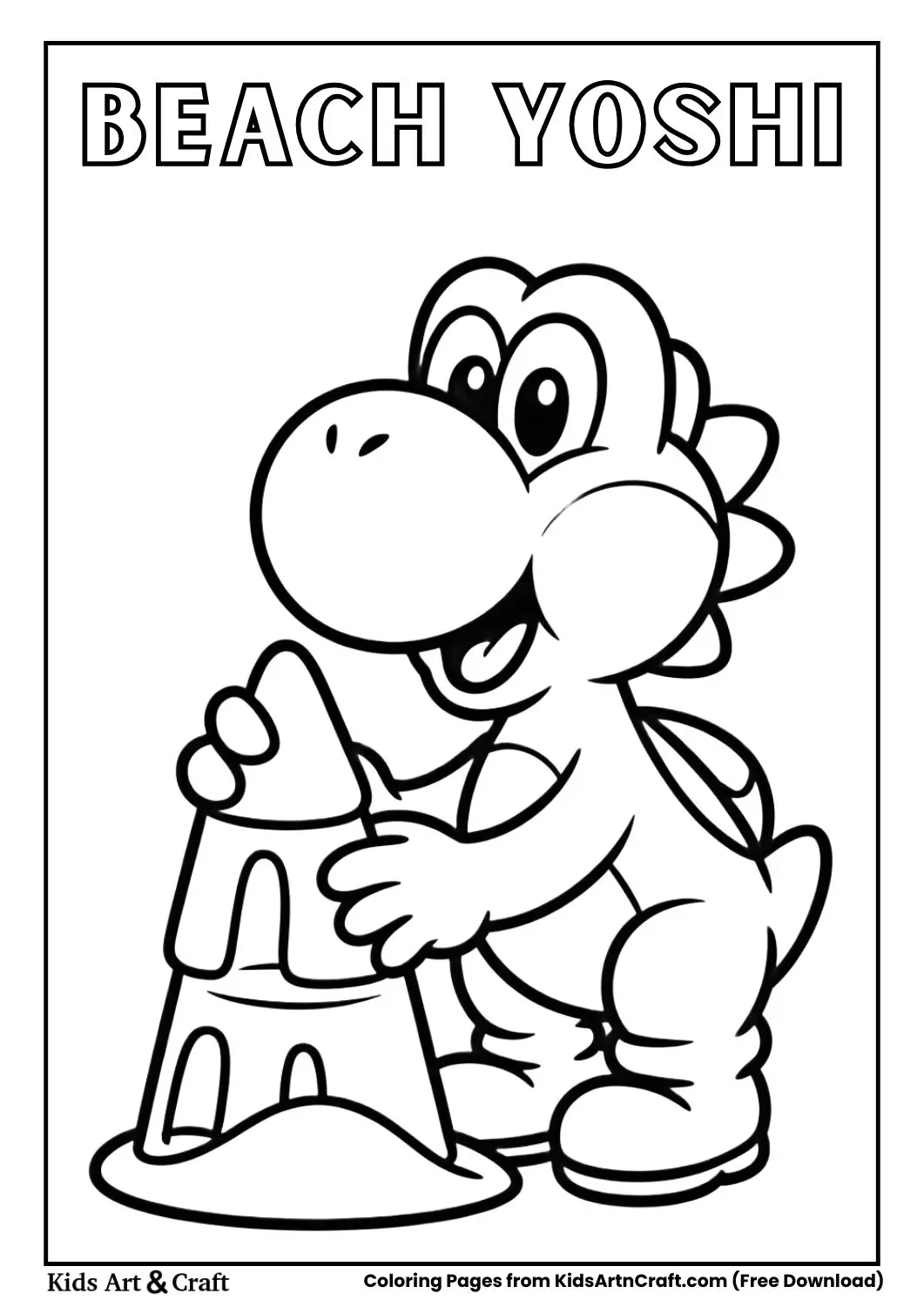 Yoshi building sandcastle simple design