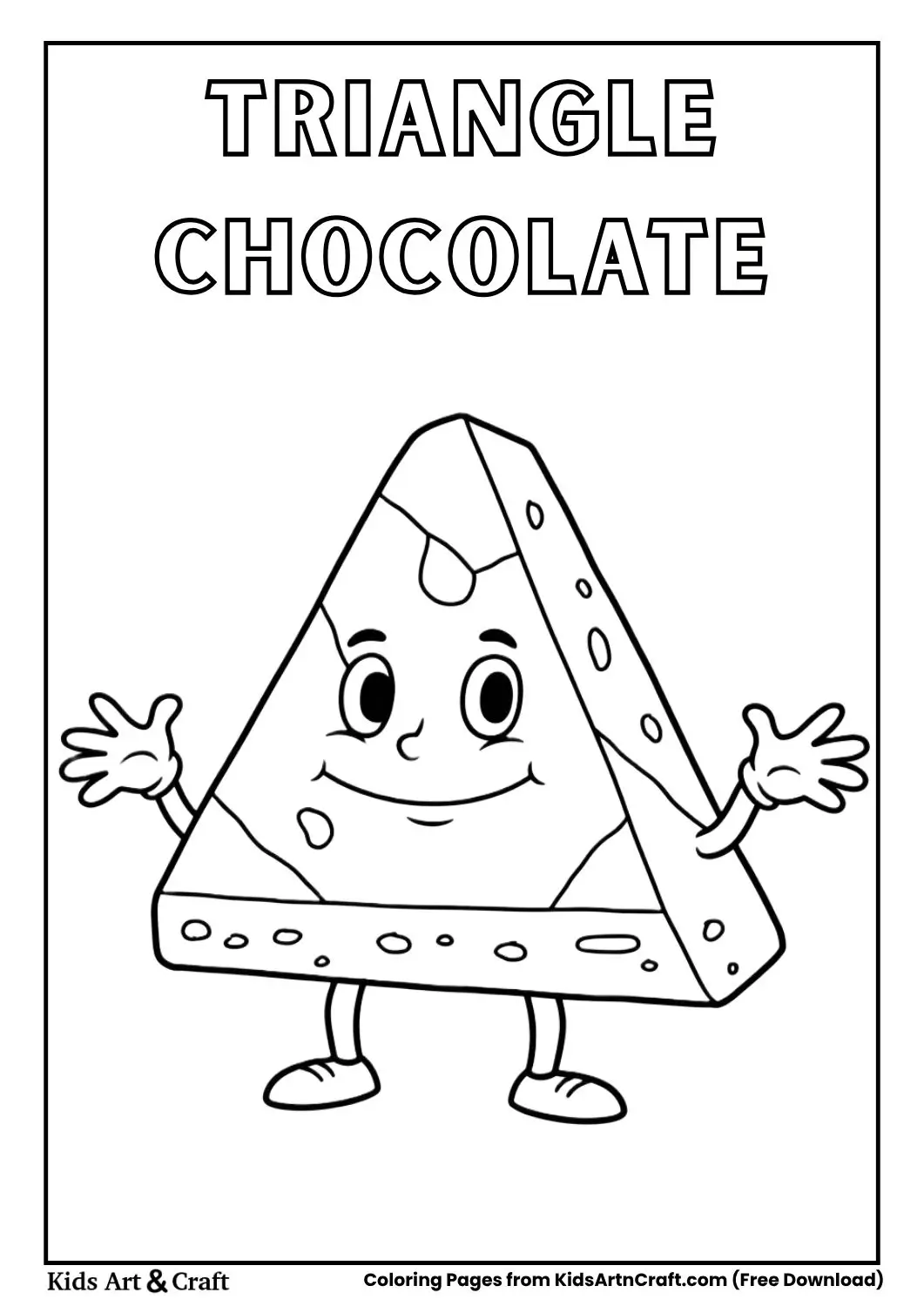 Triangle chocolate piece with section lines