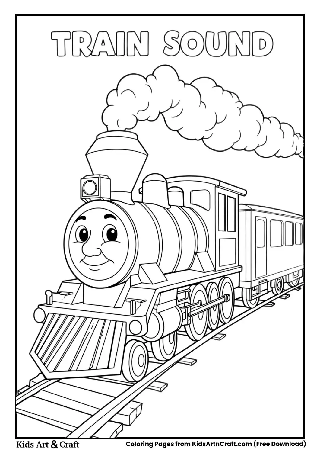 Train sound coloring page simple train drawing
