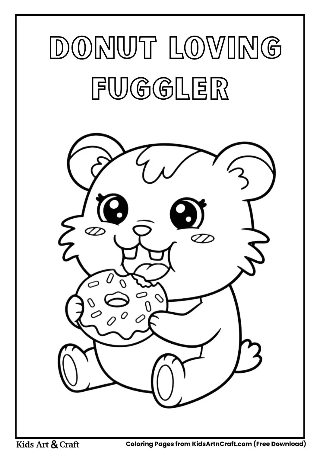 fuggler monster eating donut coloring page