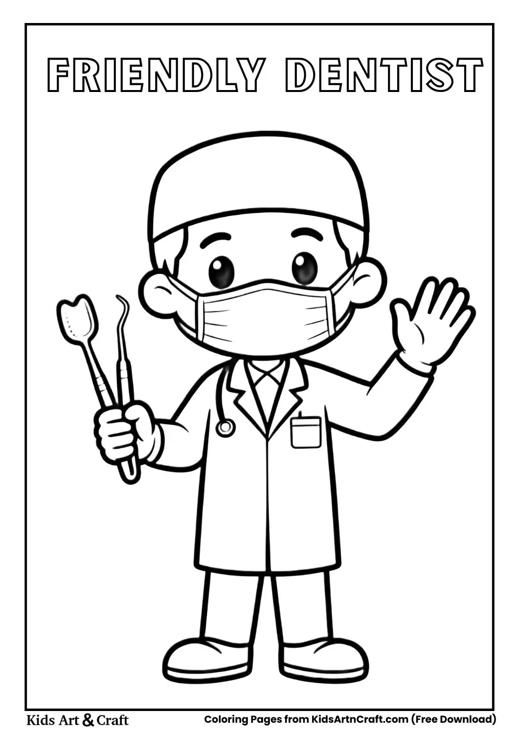 friendly dentist waving