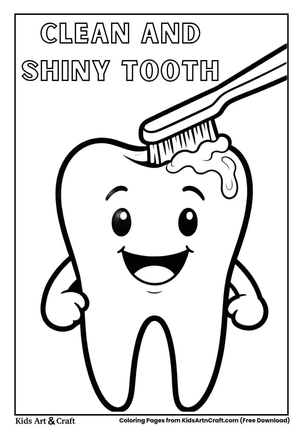 tooth getting cleaned happily