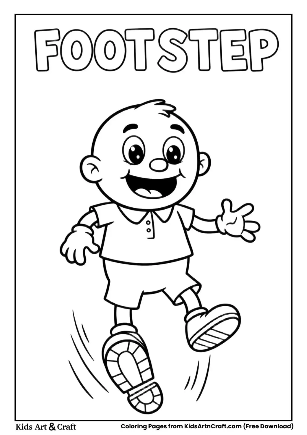 Footsteps coloring page simple footprints