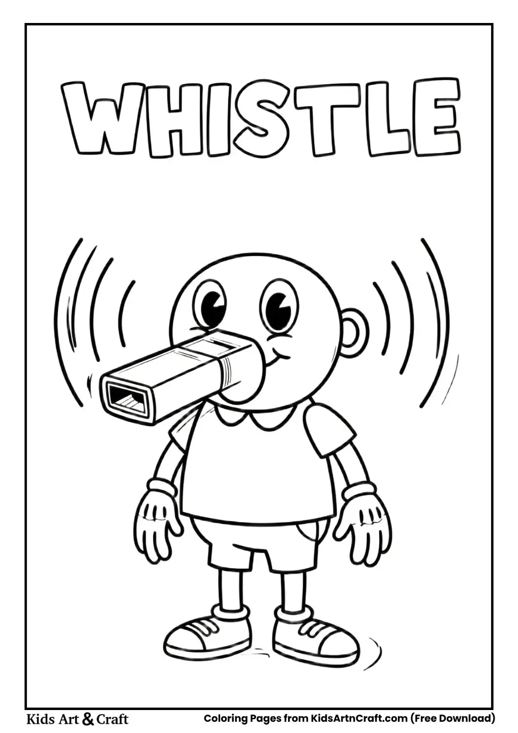 Whistle sound coloring page for kids