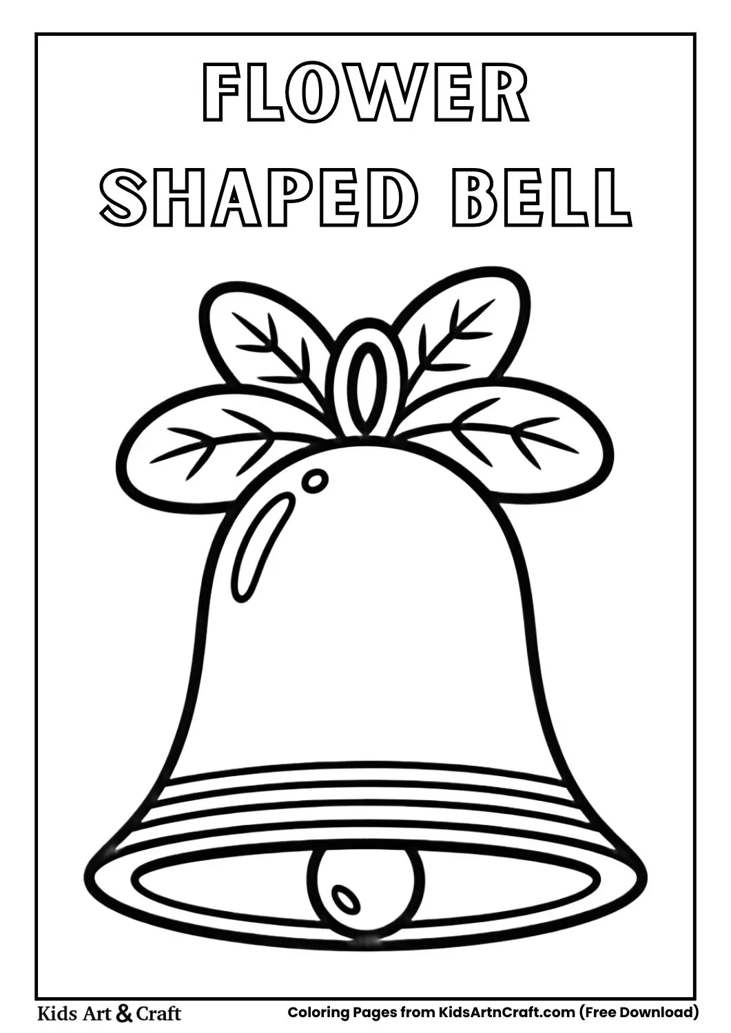 bell shaped like flower black and white coloring page