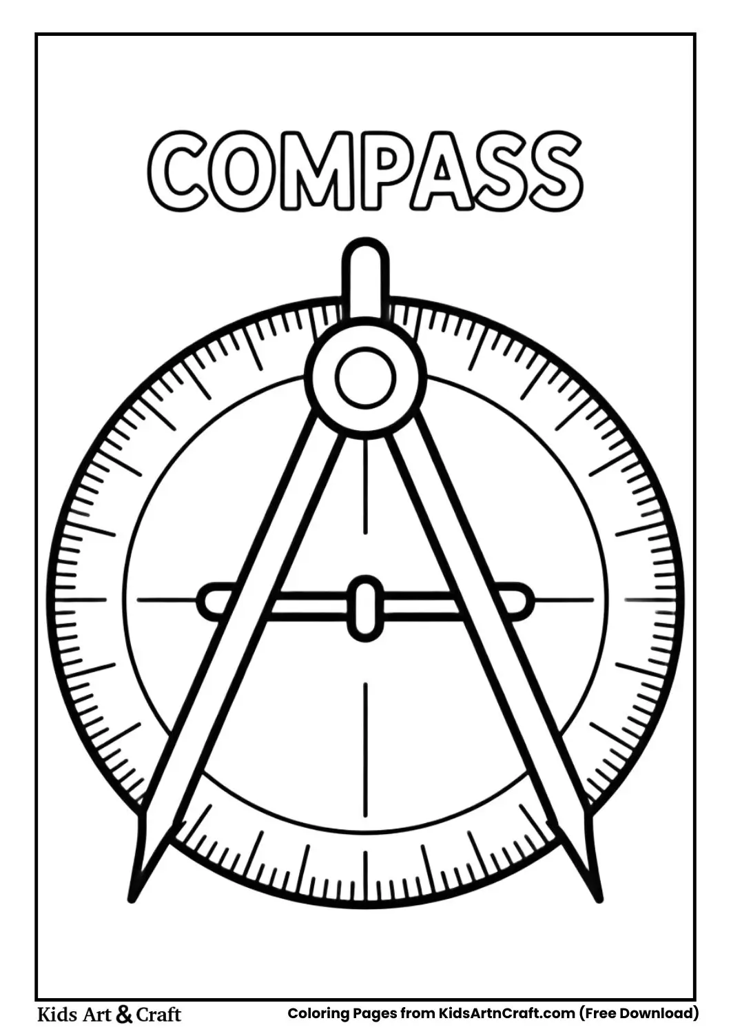 compass drawing circle geometry tool coloring page