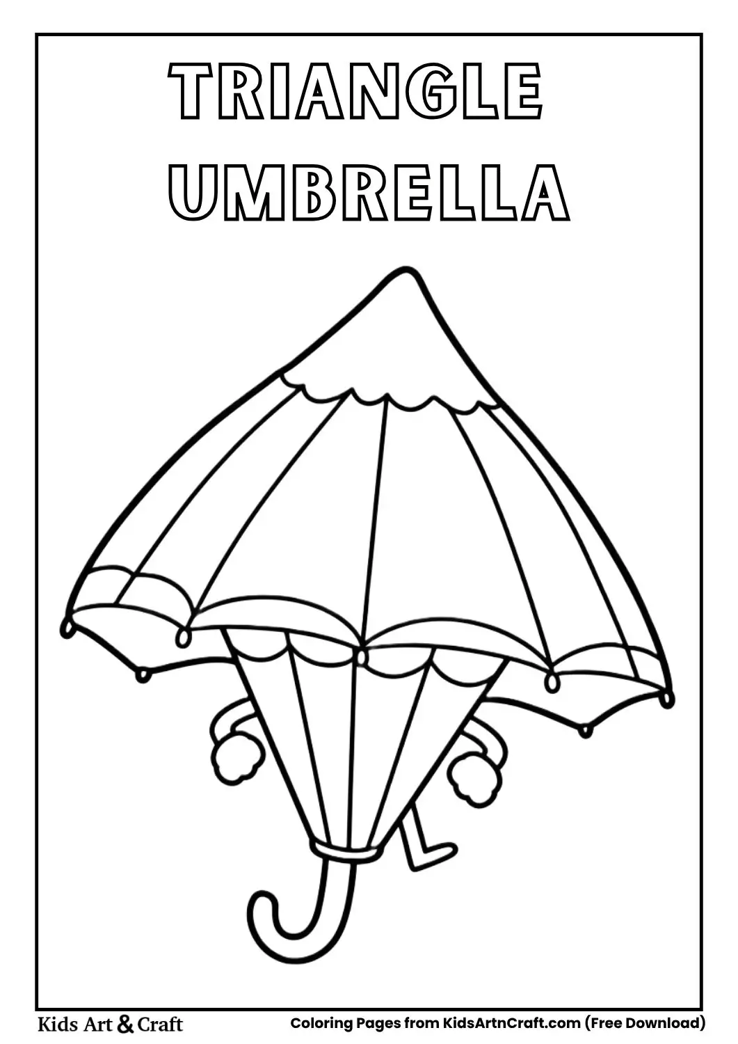 Triangle umbrella with striped pattern and bold outline