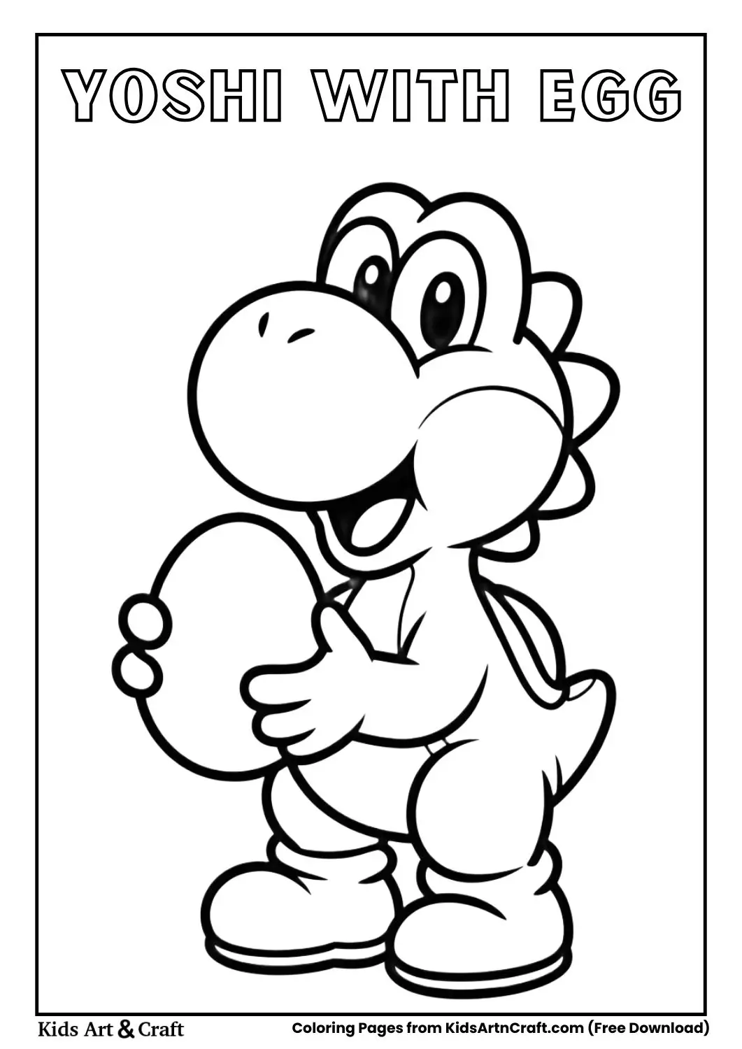 Yoshi holding a big egg simple design