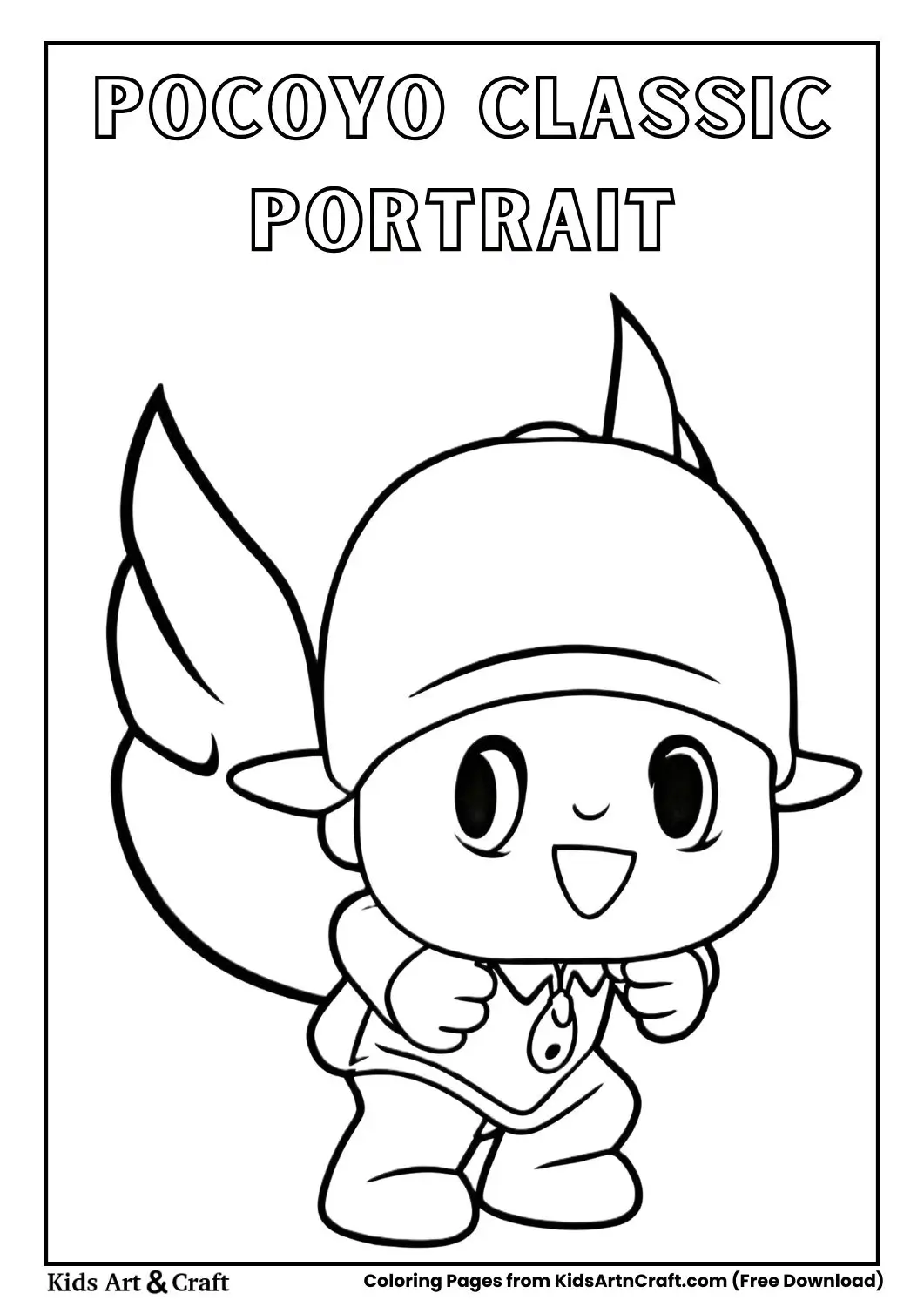 Pocoyo smiling inside decorative border with name text