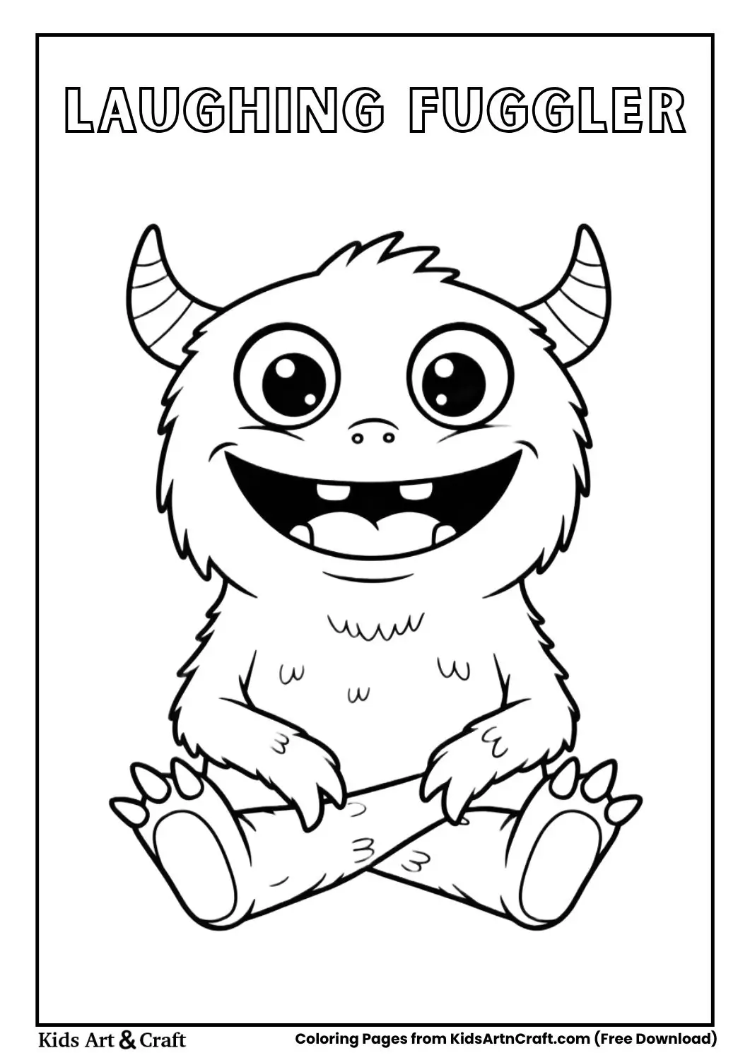 fuggler monster laughing with big teeth coloring page