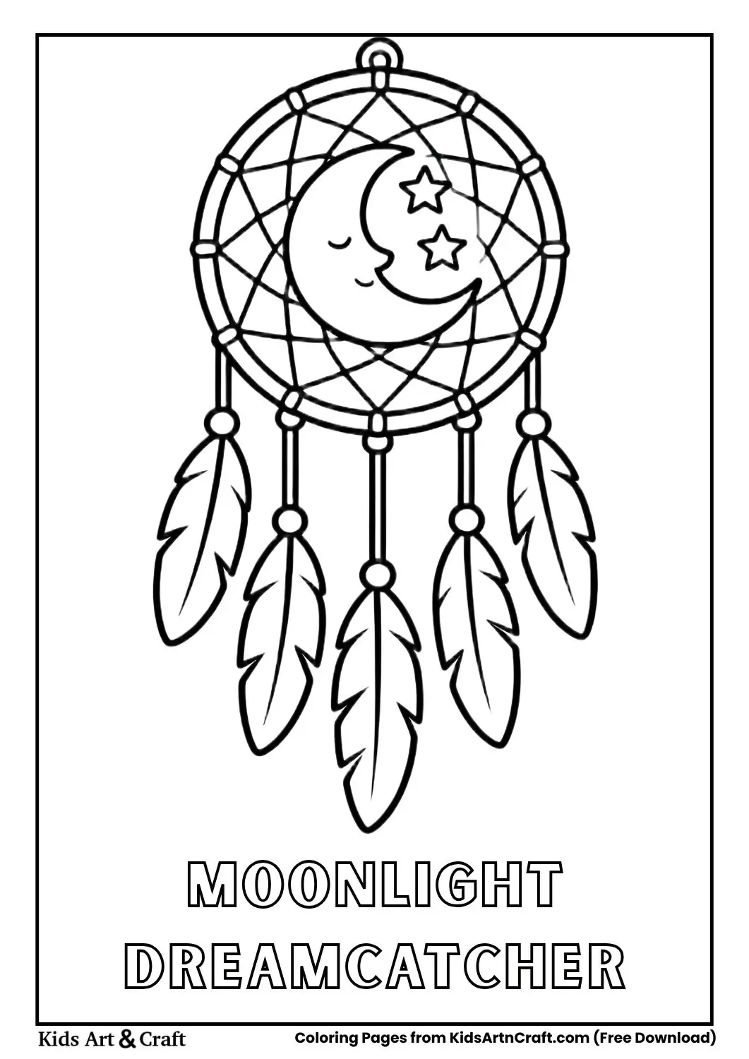 Dreamcatcher with moon and stars inside