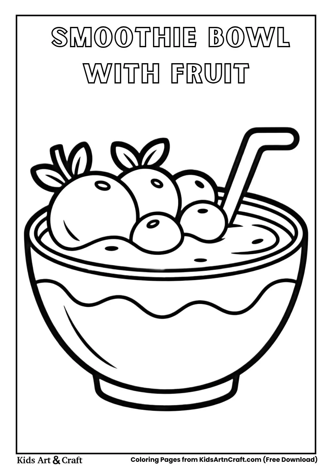 Black and white smoothie bowl topped with fruit slices.