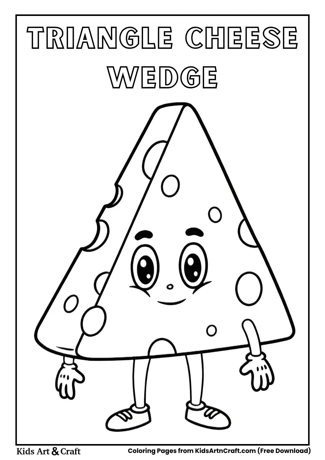 Triangle cheese wedge with holes and thick outline