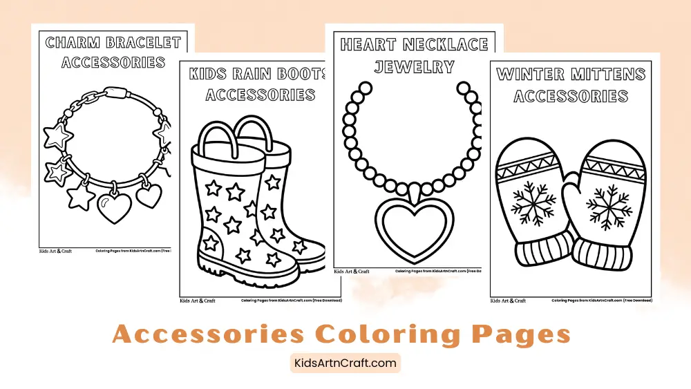 Fun Fashion Accessories Coloring Pages for Kids