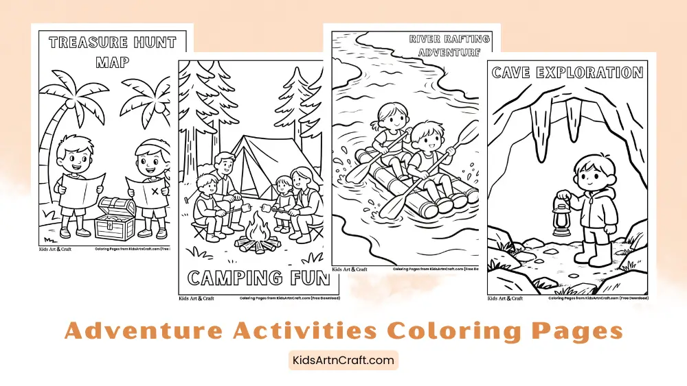 Adventure Activities Coloring Pages for Kids