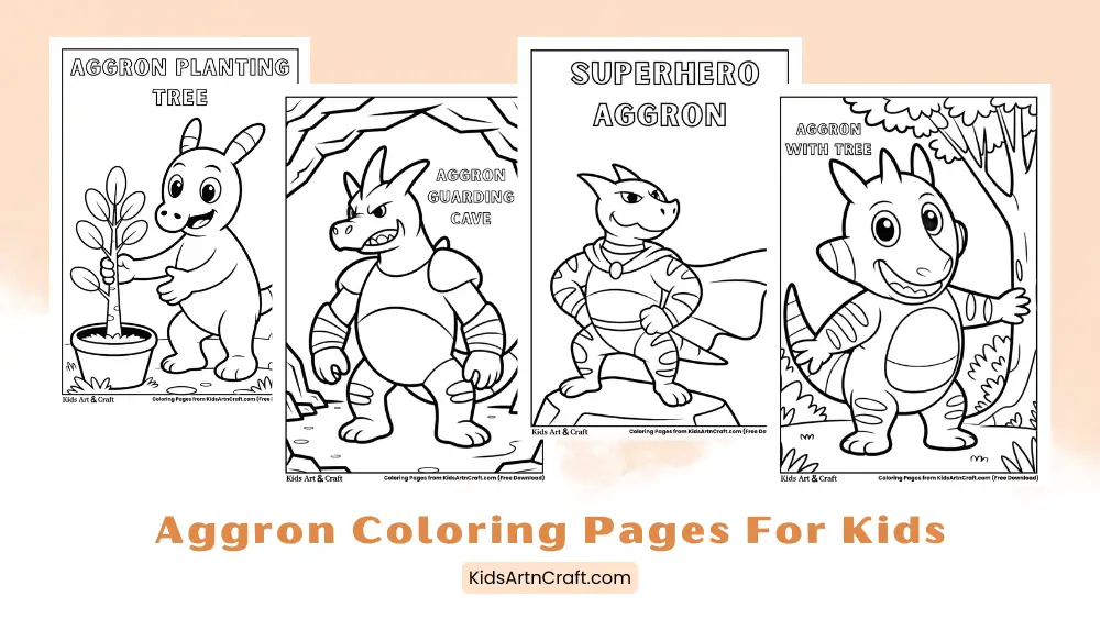 Aggron Coloring Pages for Kids Printable